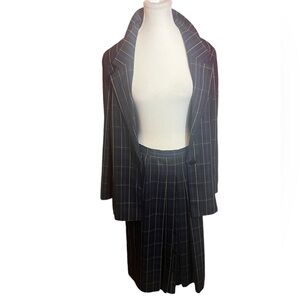 Vintage Raven plaid suit set lined midi pleated stunning academia suit size M